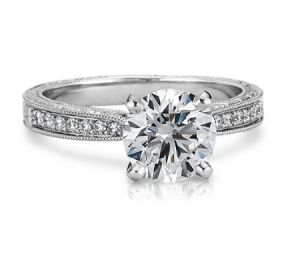 Engraved Micropave Engagement Ring in Platinum.jpg
